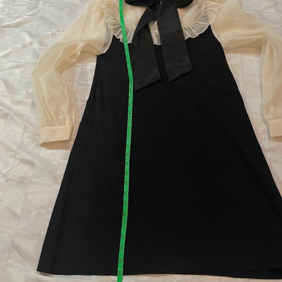 Zara high neck ribbon bow collar dress M - Picture 8 of 12
